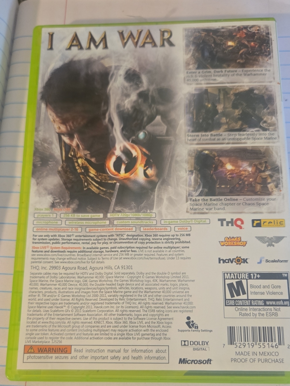 Space Marine (Green) - Warhammer SpaceMarine Xbox - Picture 4 of 4